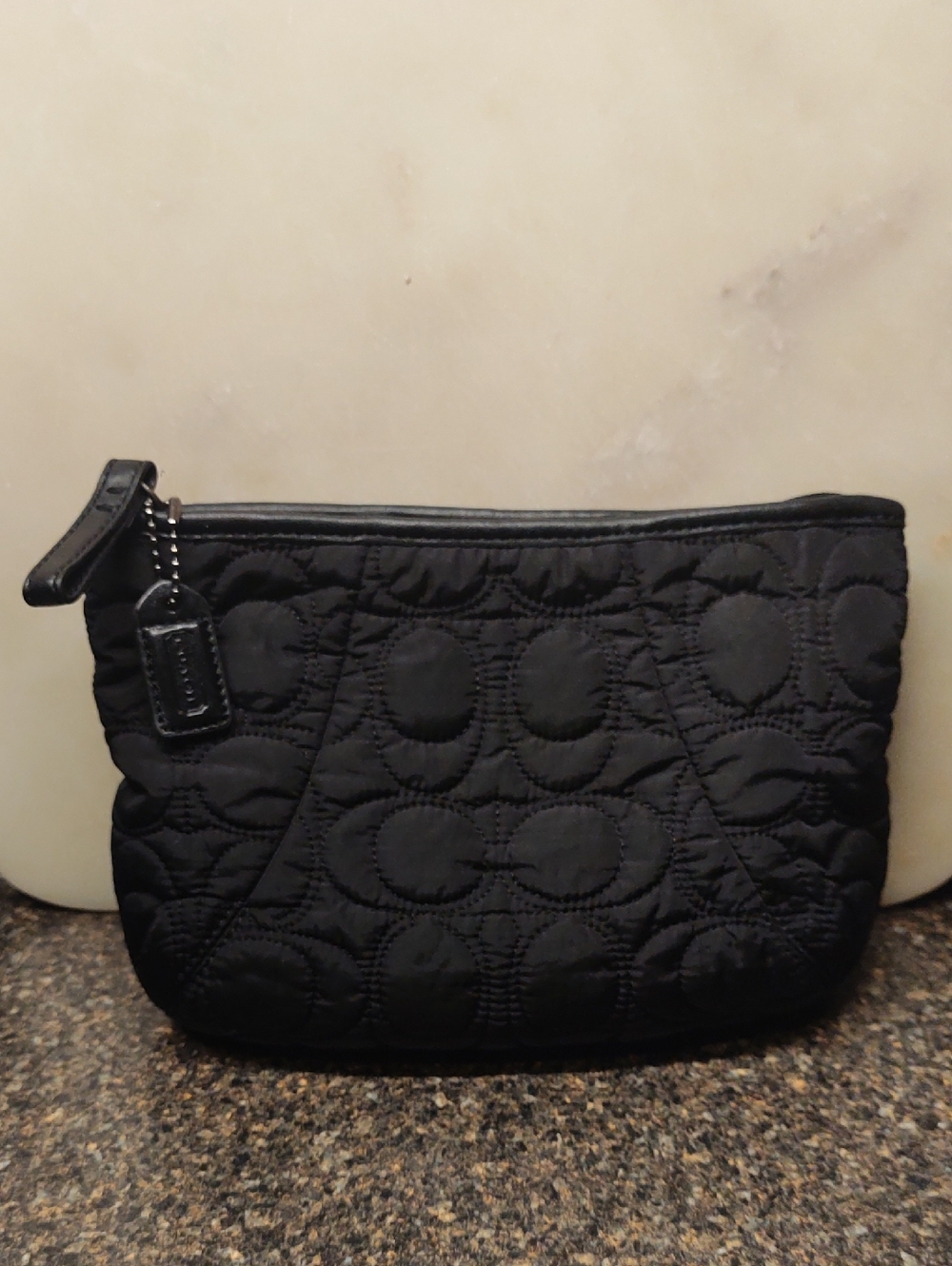 Coach Black Quilted Cosmetic Pouch - Picture 2 of 14